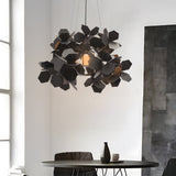 Modern Italian Black Hexagonal Metal Chandelier Postmodern Art Pendant Light for Living Room