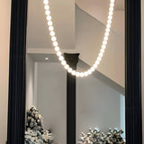 Modern Italian Design Art Pearl Necklace Chandelier with White Acrylic Spheres