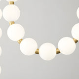 Modern Italian Design Art Pearl Necklace Chandelier with White Acrylic Spheres