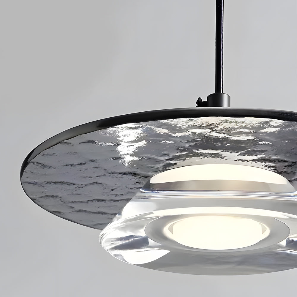 Modern Italian Glass Pendant Light 8 Inch LED Hanging Kitchen Lamp with 3 Color Dimming