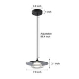 Modern Italian Glass Pendant Light 8 Inch LED Hanging Kitchen Lamp with 3 Color Dimming