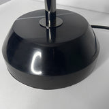 Modern Italian Ribbed Bowl Glass Table Lamp with Marble Base and Silver or Black Metal Finish