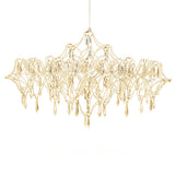 Modern Italian Style LED Crystal Raindrop Chandelier Stainless Steel Pendant Lighting