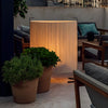 Modern Japanese Style Fabric Outdoor Floor Lamp 42 Inch Waterproof IP54 Garden and Patio Light