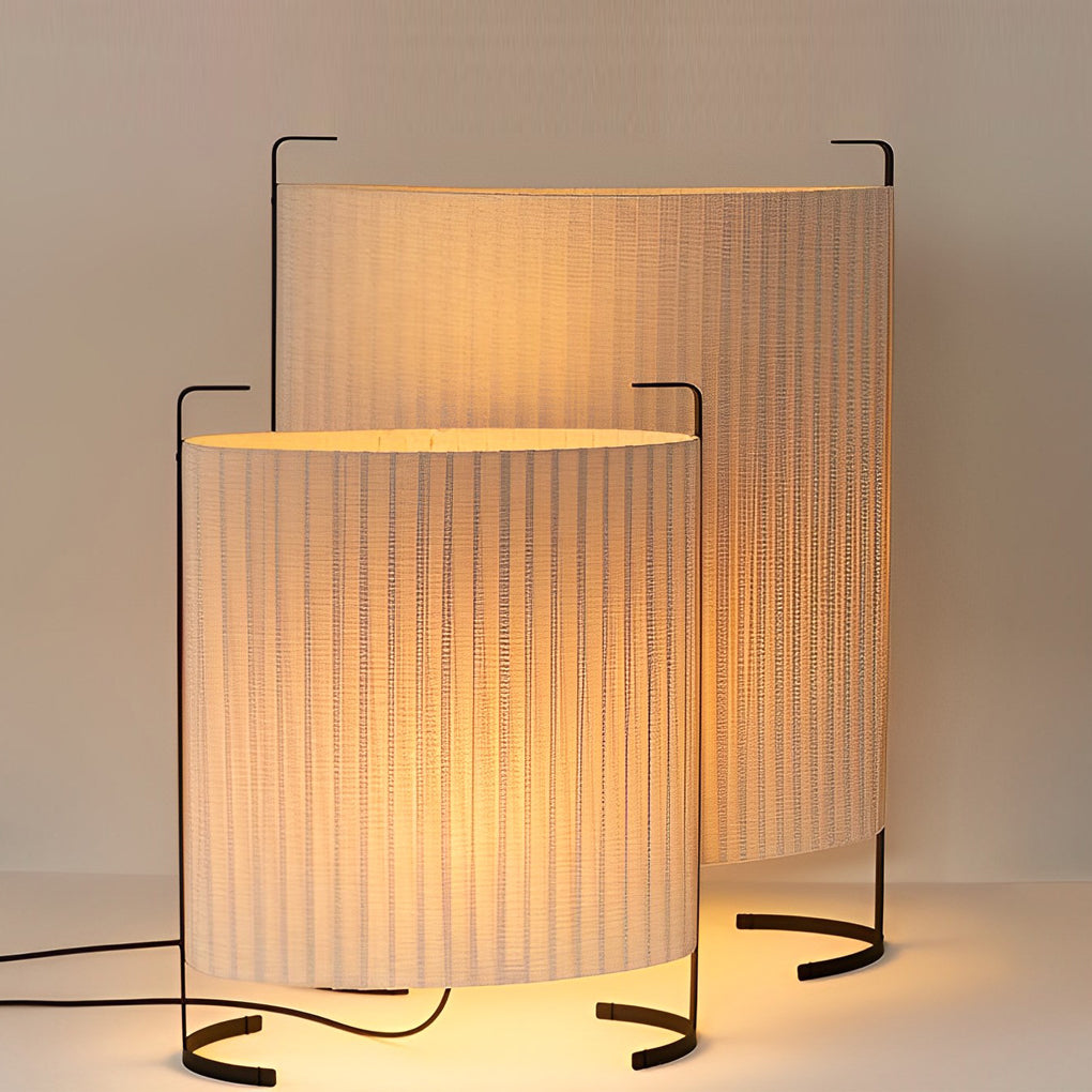 Modern Japanese Style Fabric Outdoor Floor Lamp 42 Inch Waterproof IP54 Garden and Patio Light