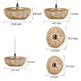 Modern Japanese Style Wabi Sabi Round Woven Pendant Light and Wall Sconce for Home Decor