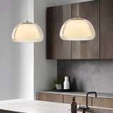 Modern Jelly Glass Pendant Lamp Nordic 3 Color Dimming Hanging Light for Bedroom and Dining Room