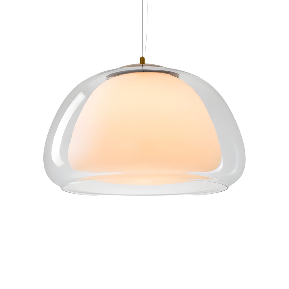Modern Jelly Glass Pendant Lamp Nordic 3 Color Dimming Hanging Light for Bedroom and Dining Room