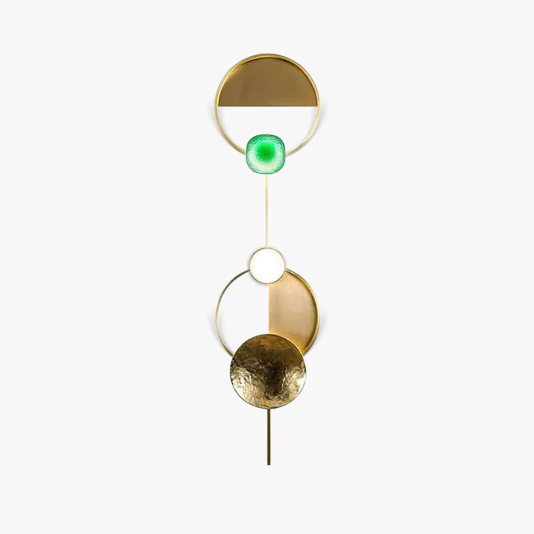Modern Jewelry Inspired LED Wall Sconce Brass and Glass Gemstone Wall Lamp