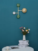 Modern Jewelry Inspired LED Wall Sconce Brass and Glass Gemstone Wall Lamp