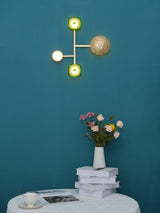 Modern Jewelry Inspired LED Wall Sconce Brass and Glass Gemstone Wall Lamp