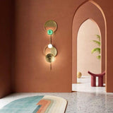 Modern Jewelry Inspired LED Wall Sconce Brass and Glass Gemstone Wall Lamp