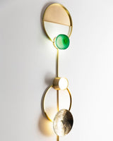 Modern Jewelry Inspired LED Wall Sconce Brass and Glass Gemstone Wall Lamp