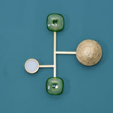 Modern Jewelry Inspired LED Wall Sconce Brass and Glass Gemstone Wall Lamp