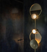 Modern Jewelry Inspired LED Wall Sconce Brass and Glass Gemstone Wall Lamp
