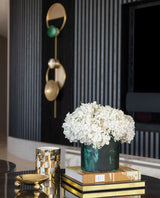Modern Jewelry Inspired LED Wall Sconce Brass and Glass Gemstone Wall Lamp