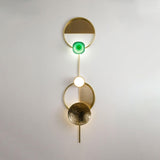 Modern Jewelry Inspired LED Wall Sconce Brass and Glass Gemstone Wall Lamp