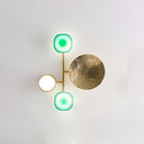 Modern Jewelry Inspired LED Wall Sconce Brass and Glass Gemstone Wall Lamp