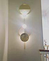 Modern Jewelry Inspired LED Wall Sconce Brass and Glass Gemstone Wall Lamp