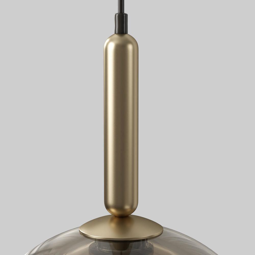 Modern Jolly Glass Pendant Light with Cognac Shades and Gold Finish Droplight