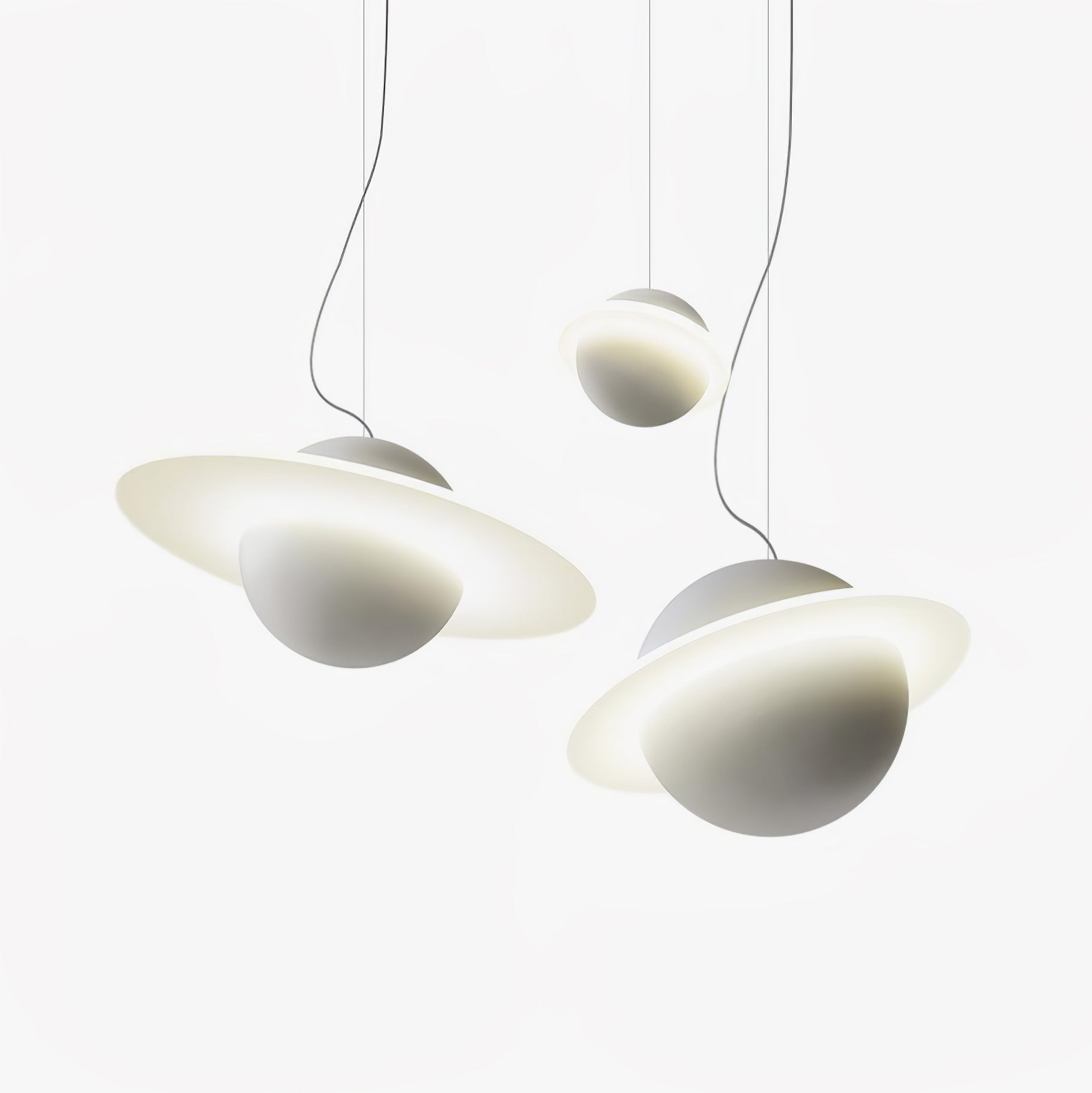 Modern Jupiter Ring LED Pendant Light Circular White Hanging Ceiling Lamp