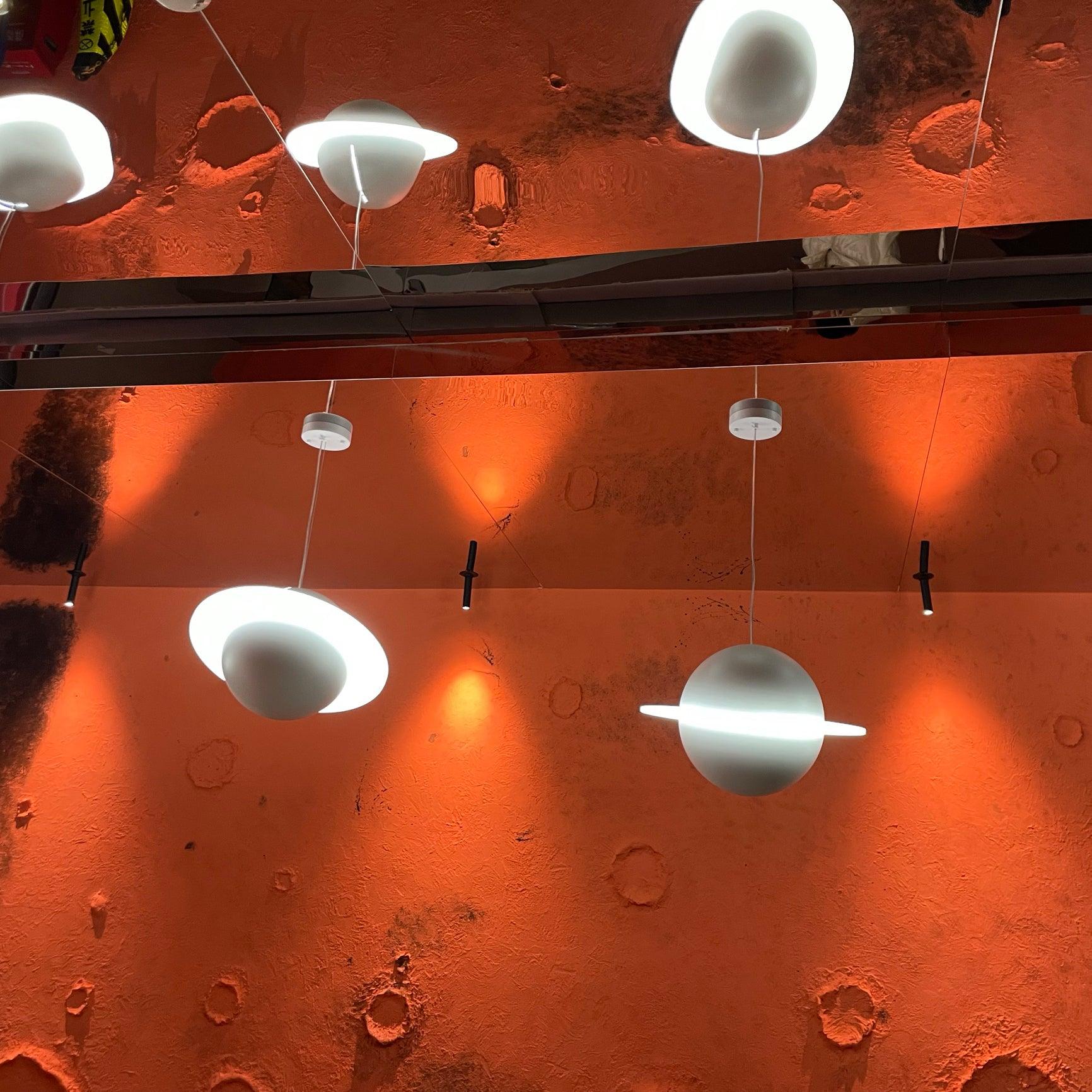 Modern Jupiter Ring LED Pendant Light Circular White Hanging Ceiling Lamp