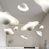 Modern Jupiter Ring LED Pendant Light Circular White Hanging Ceiling Lamp