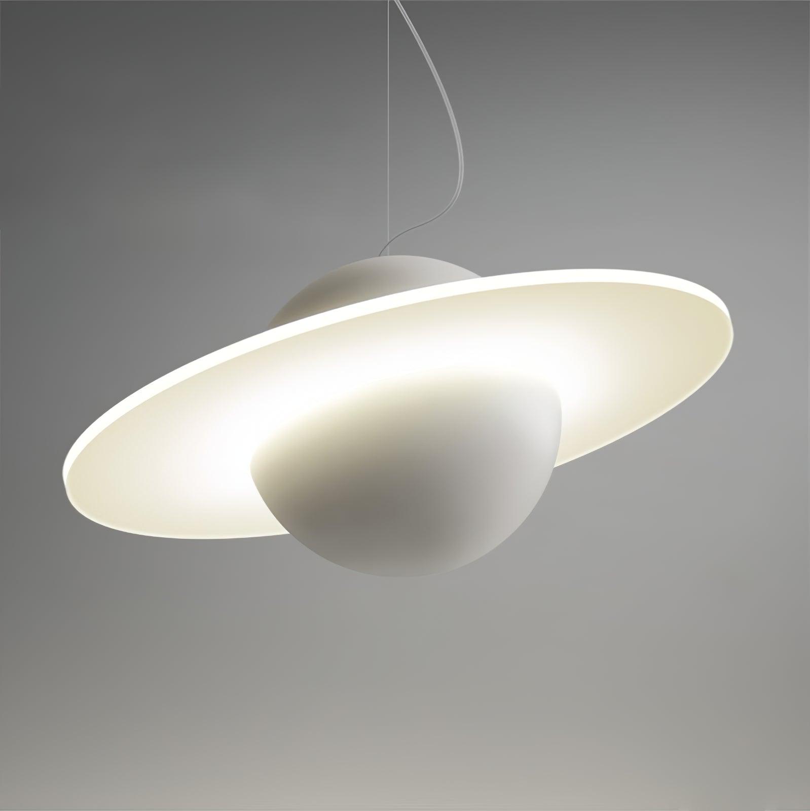 Modern Jupiter Ring LED Pendant Light Circular White Hanging Ceiling Lamp