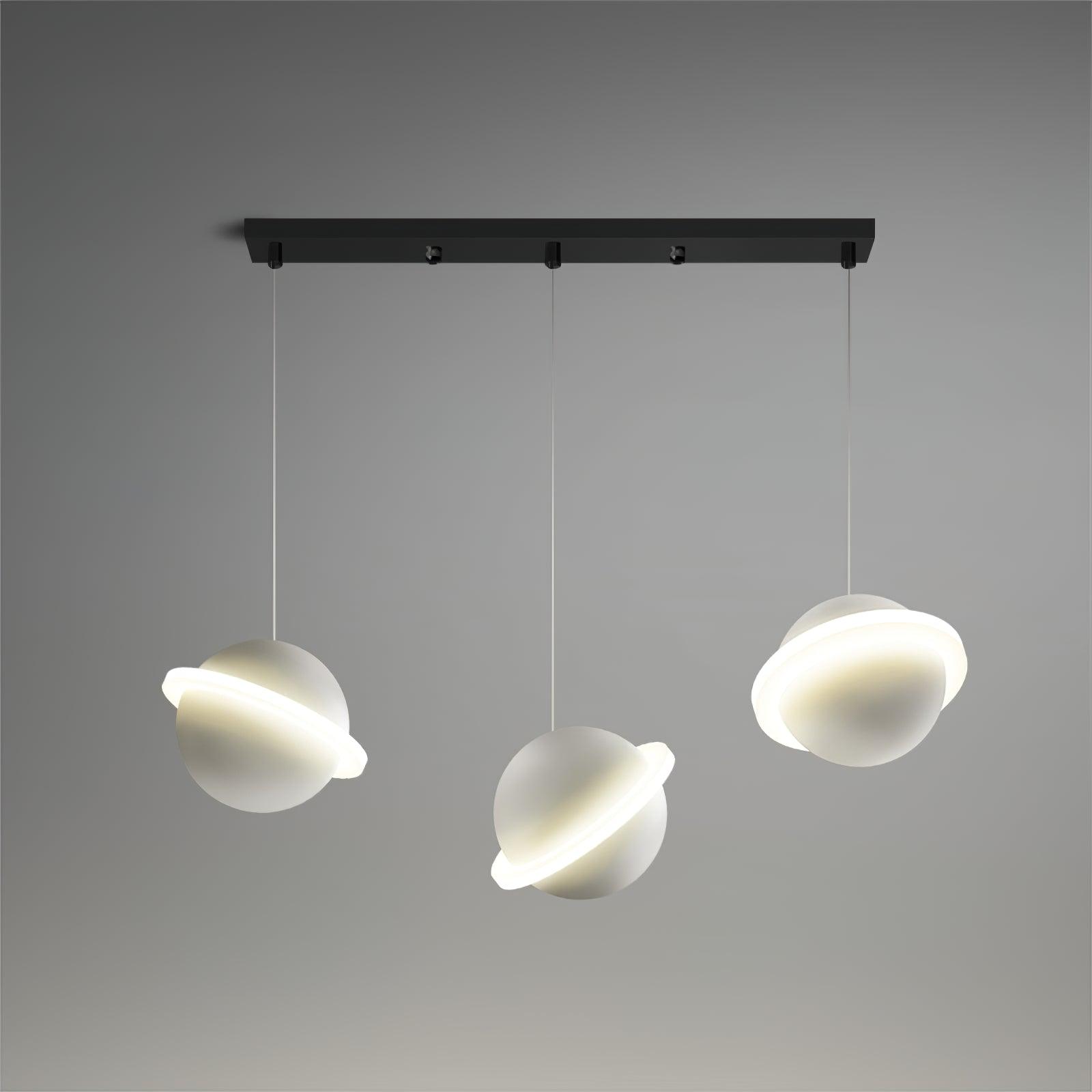 Modern Jupiter Ring LED Pendant Light Circular White Hanging Ceiling Lamp