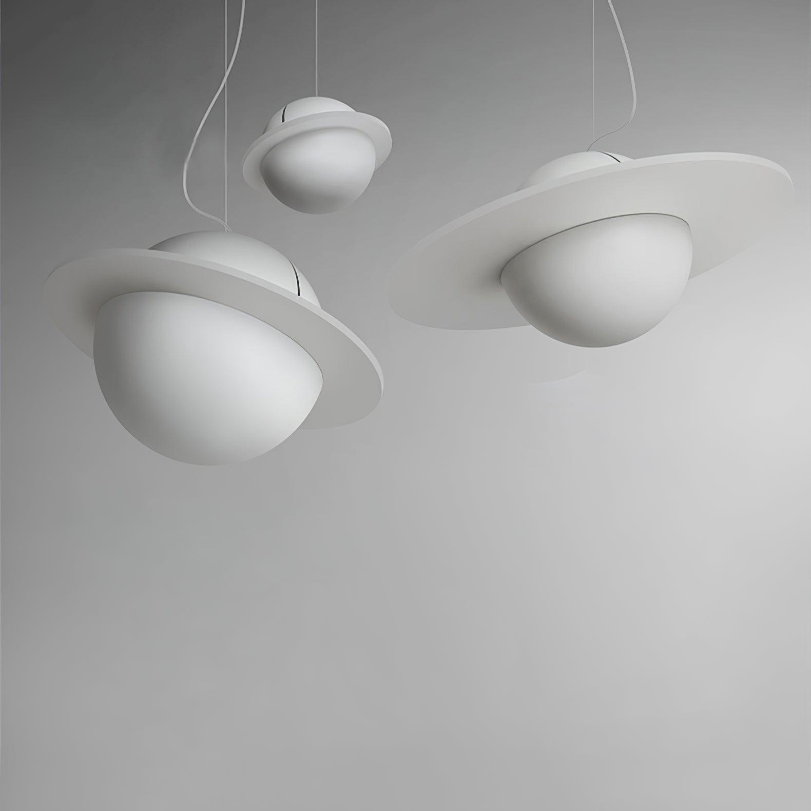 Modern Jupiter Ring LED Pendant Light Circular White Hanging Ceiling Lamp
