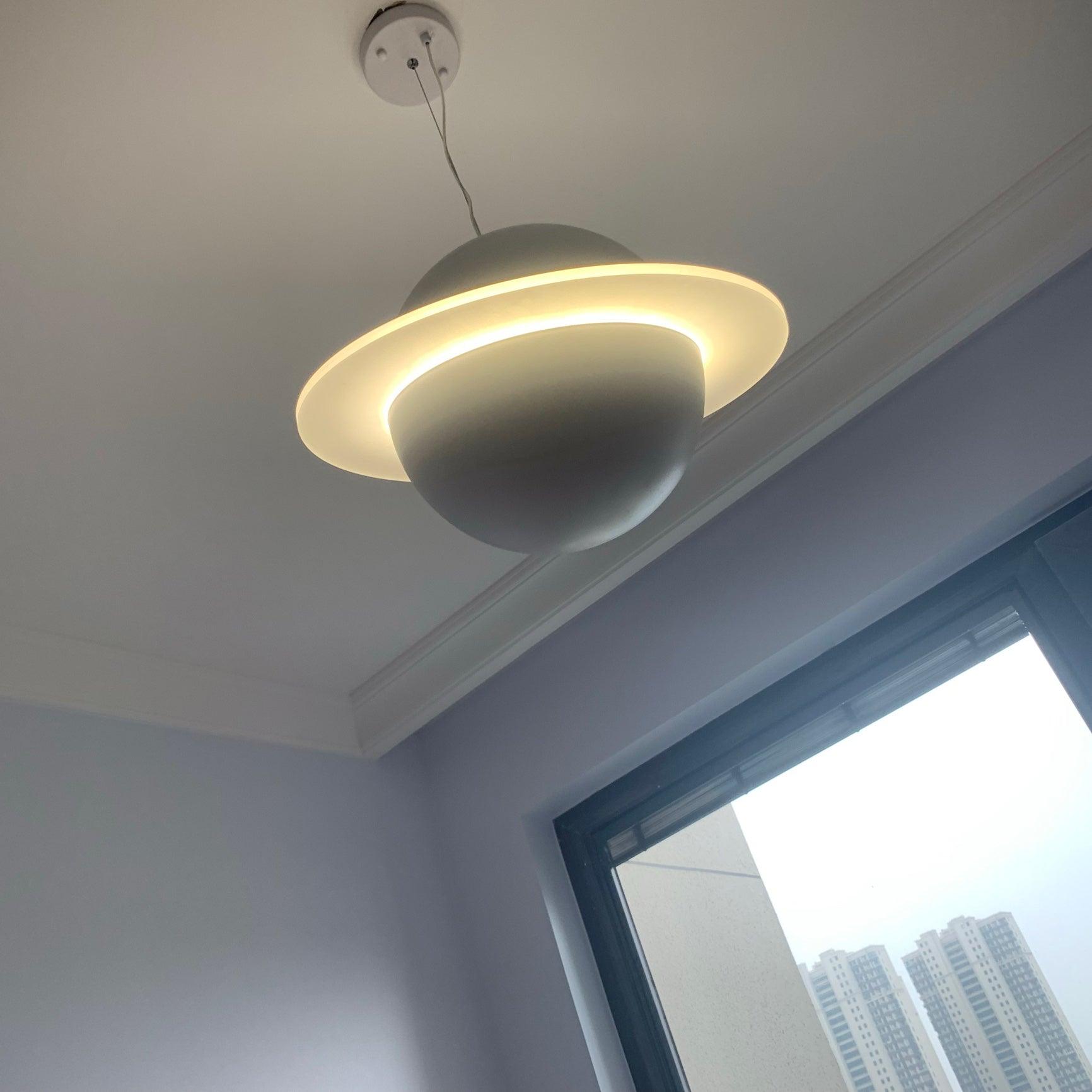 Modern Jupiter Ring LED Pendant Light Circular White Hanging Ceiling Lamp
