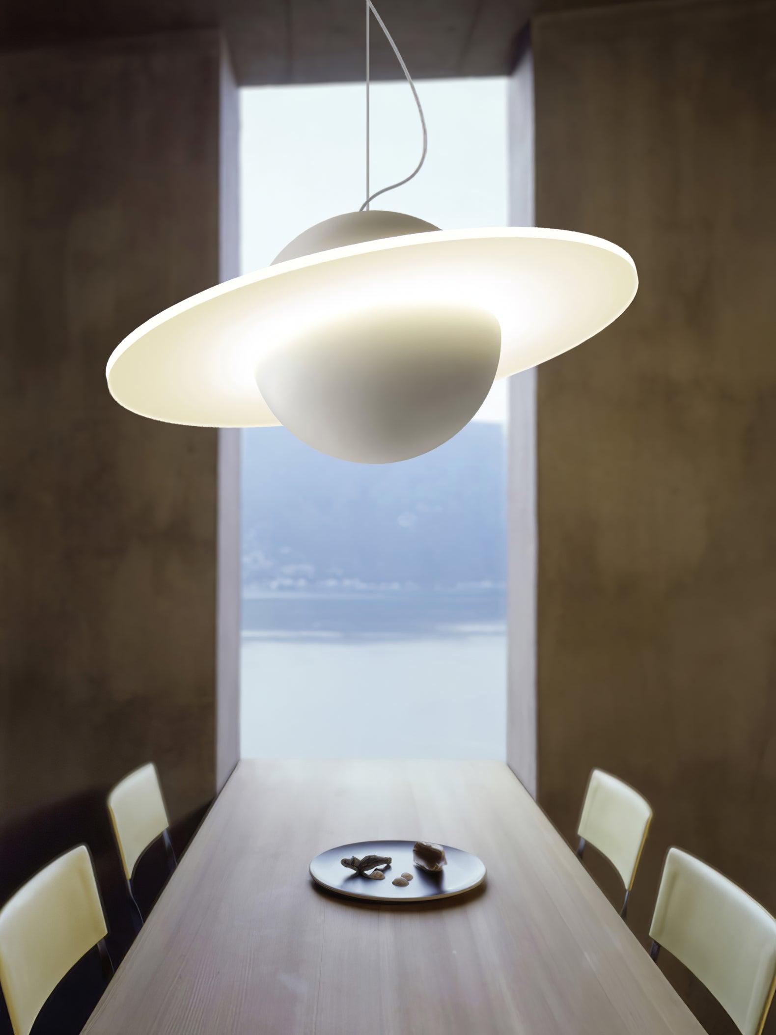 Modern Jupiter Ring LED Pendant Light Circular White Hanging Ceiling Lamp