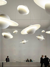 Modern Jupiter Ring LED Pendant Light Circular White Hanging Ceiling Lamp