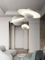 Modern Jupiter Ring LED Pendant Light Circular White Hanging Ceiling Lamp
