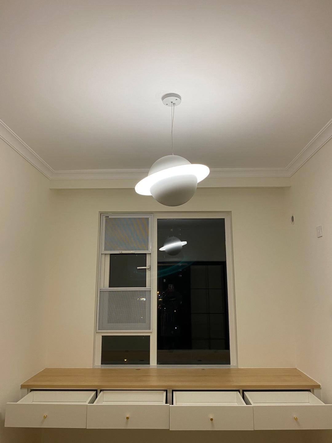 Modern Jupiter Ring LED Pendant Light Circular White Hanging Ceiling Lamp