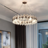 Modern K9 Crystal Chandelier with 3 Step Dimming for Dining and Living Room Spaces
