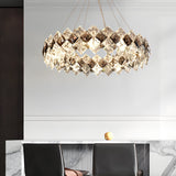Modern K9 Crystal Chandelier with 3 Step Dimming for Dining and Living Room Spaces