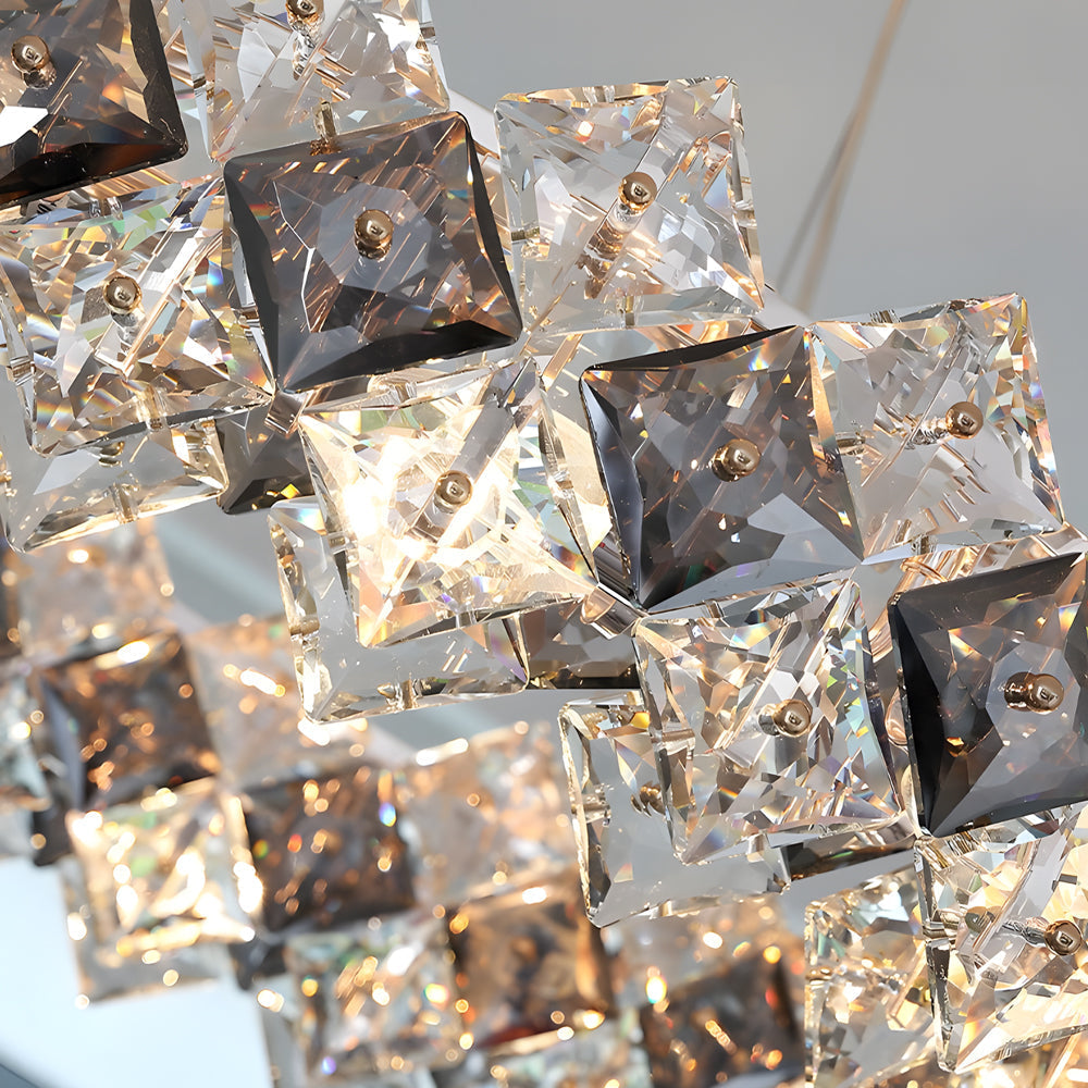 Modern K9 Crystal Chandelier with 3 Step Dimming for Dining and Living Room Spaces