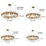 Modern K9 Crystal Chandelier with 3 Step Dimming for Dining and Living Room Spaces