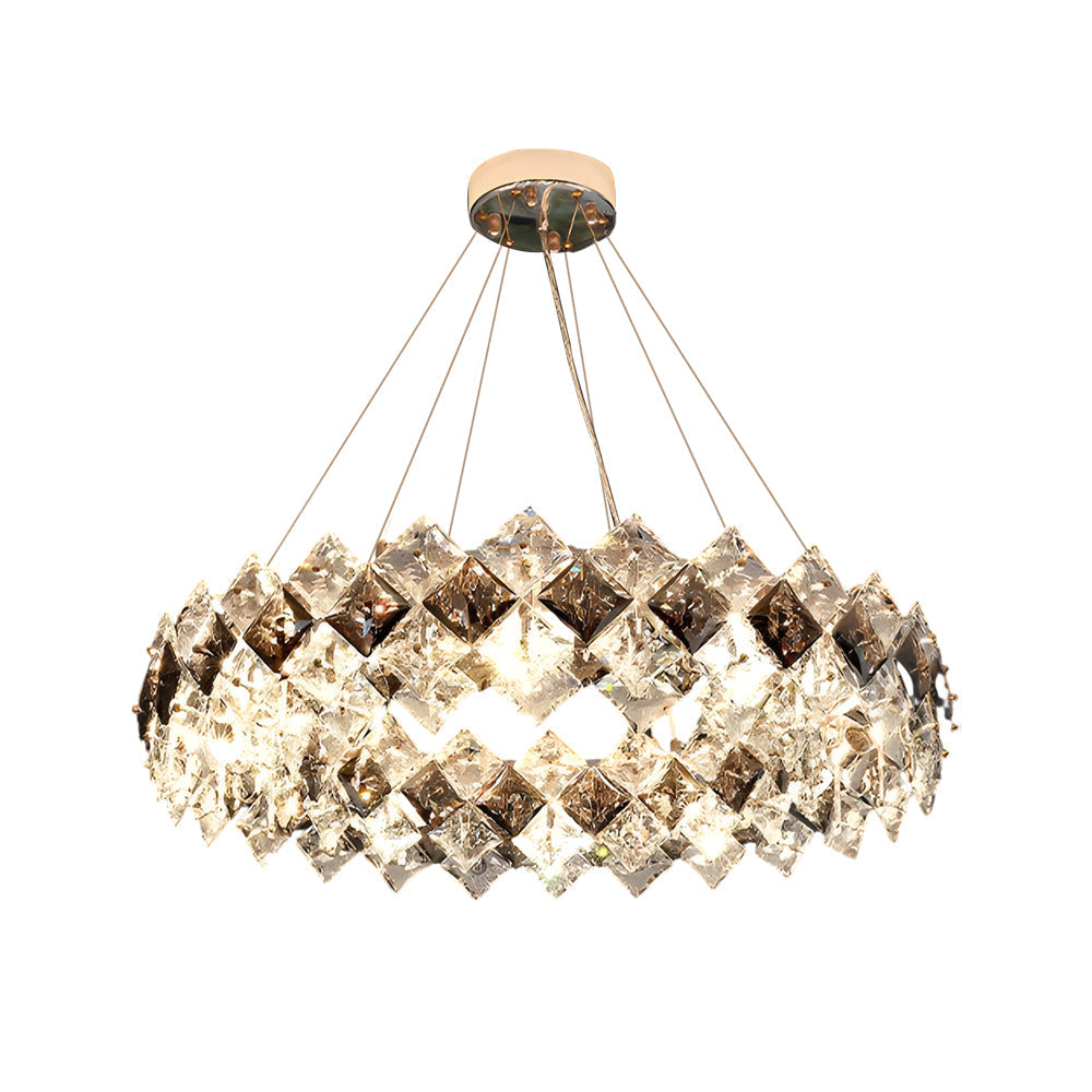 Modern K9 Crystal Chandelier with 3 Step Dimming for Dining and Living Room Spaces