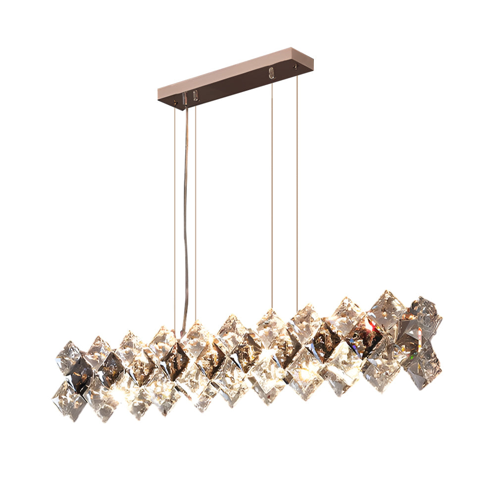 Modern K9 Crystal Chandelier with 3 Step Dimming for Dining and Living Room Spaces