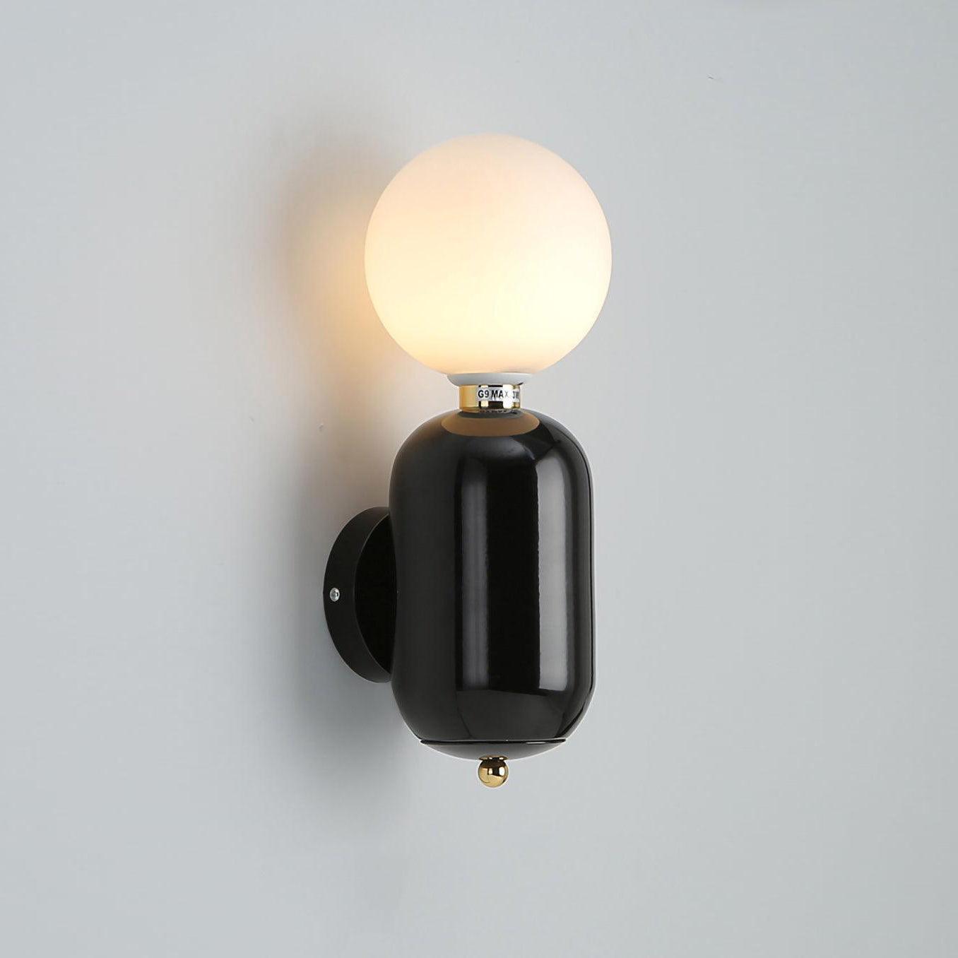 Modern Kade Blown Glass Wall Sconce Lighting with Polished Metal Frame