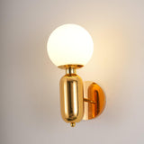 Modern Kade Blown Glass Wall Sconce Lighting with Polished Metal Frame