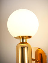Modern Kade Blown Glass Wall Sconce Lighting with Polished Metal Frame