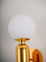 Modern Kade Blown Glass Wall Sconce Lighting with Polished Metal Frame