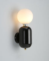 Modern Kade Blown Glass Wall Sconce Lighting with Polished Metal Frame