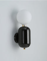 Modern Kade Blown Glass Wall Sconce Lighting with Polished Metal Frame