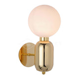 Modern Kade Blown Glass Wall Sconce Lighting with Polished Metal Frame