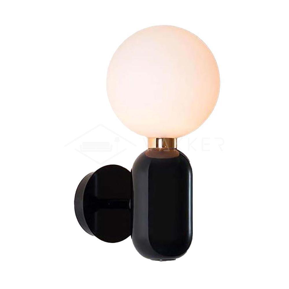 Modern Kade Blown Glass Wall Sconce Lighting with Polished Metal Frame
