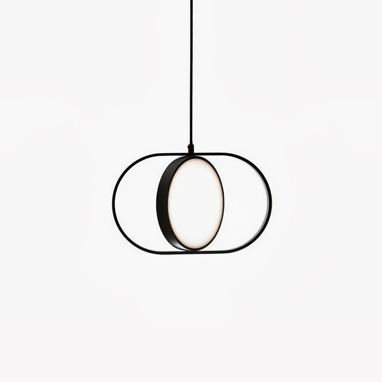 Modern KUU Rotating Circle LED Pendant Light Moon Inspired Adjustable Ring Hanging Lamp